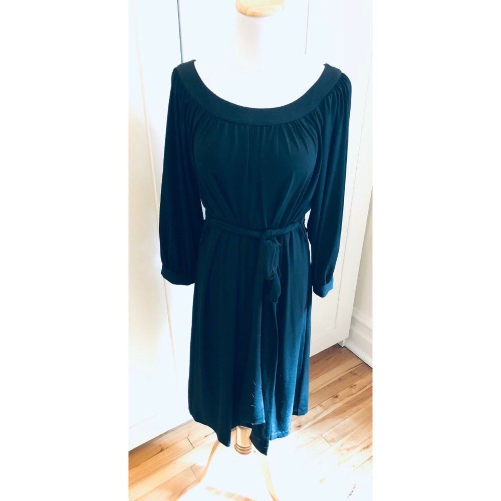 Donna Ricco New York Vintage Black Belted Shift Dress Size 8